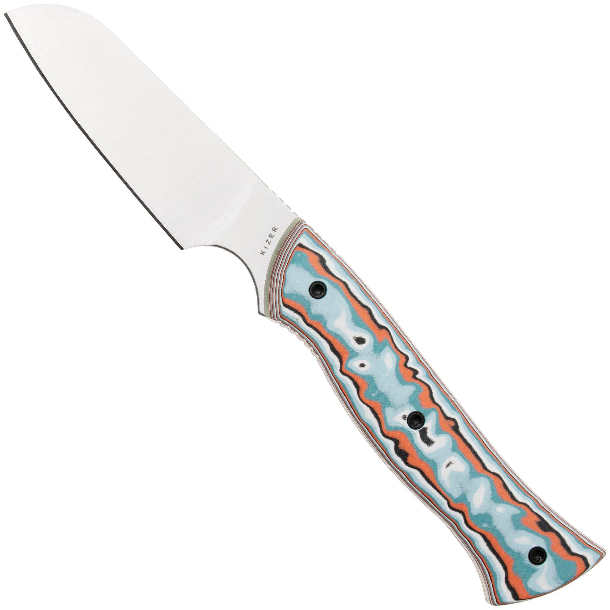 Kizer Whip Tail 1131A2, Satin AEB-L, Vortex Pattern Micarta & GID G10 Fahrtenmesser, Jordan Scolman Design