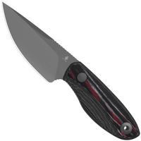 Image for Kizer Finch 1134A2, Gray PVD Stonewashed AEB-L, Black Micarta/Reconstituted Wood fixed knife, Vincent Rizzo design