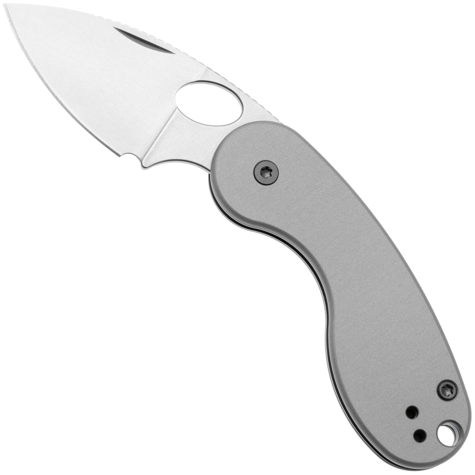 Kizer Microbe TSJ AirTi Ki2742TSJA1, Stonewashed S35VN, Light Gray Aluminum Taschenmesser, Maksim Epifantsev Design