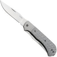 Afbeelding voor Kizer Trestle TP AirTi K3761TPA1, Satin BD1N, Silver Aluminum, Silver Carbon Fiber zakmes, Azo design
