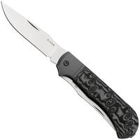 Afbeelding voor Kizer Trestle TP AirTi K3761TPA2, Satin BD1N, Gray Aluminum, Vortex Pattern Micarta zakmes, Azo design