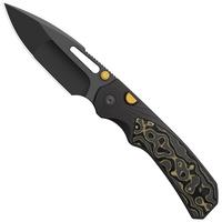 Obraz dla Nóż składany Kizer Durandal K3765BD2, Gunmetal Gray PVD S35VN, Black Aluminum and Camo Gold FatCarbon, projekt Gabor Hajagos