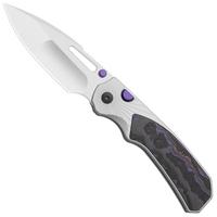 Obraz dla Nóż składany Kizer Durandal K3765BD3, Satin S35VN, Silver Aluminum and Purple Haze FatCarbon, projekt Gabor Hajagos