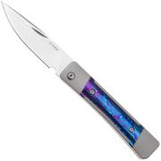 Afbeelding voor Kizer Little Grand KI2670A3, Satin M390, Grey Titanium, Blue Damascus zakmes, Jonathan Styles design