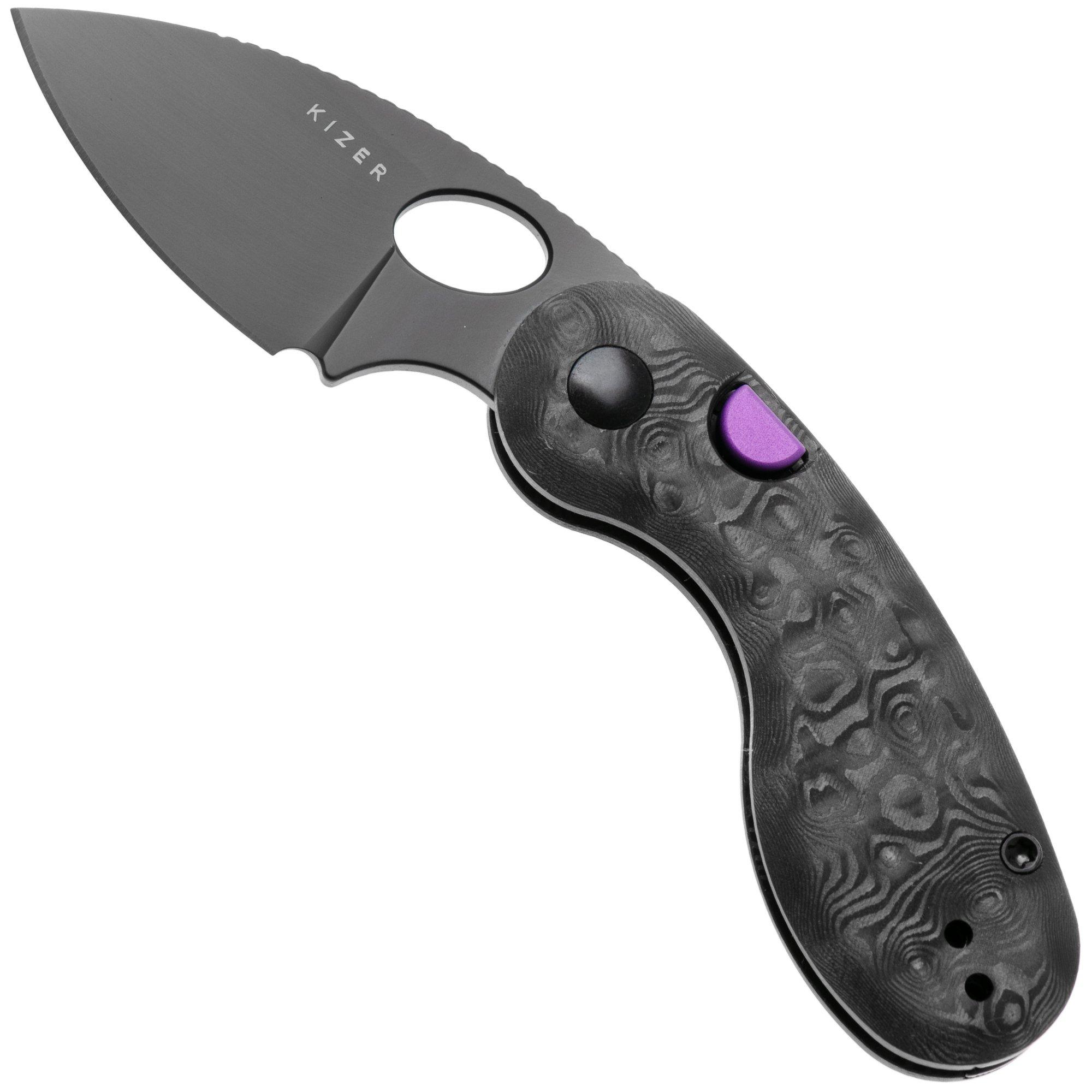 Kizer Microbe KI2742A3 Matte DLC Ultra M390, Dune FatCarbon, Taschenmesser, Maksim Epifantsev Design