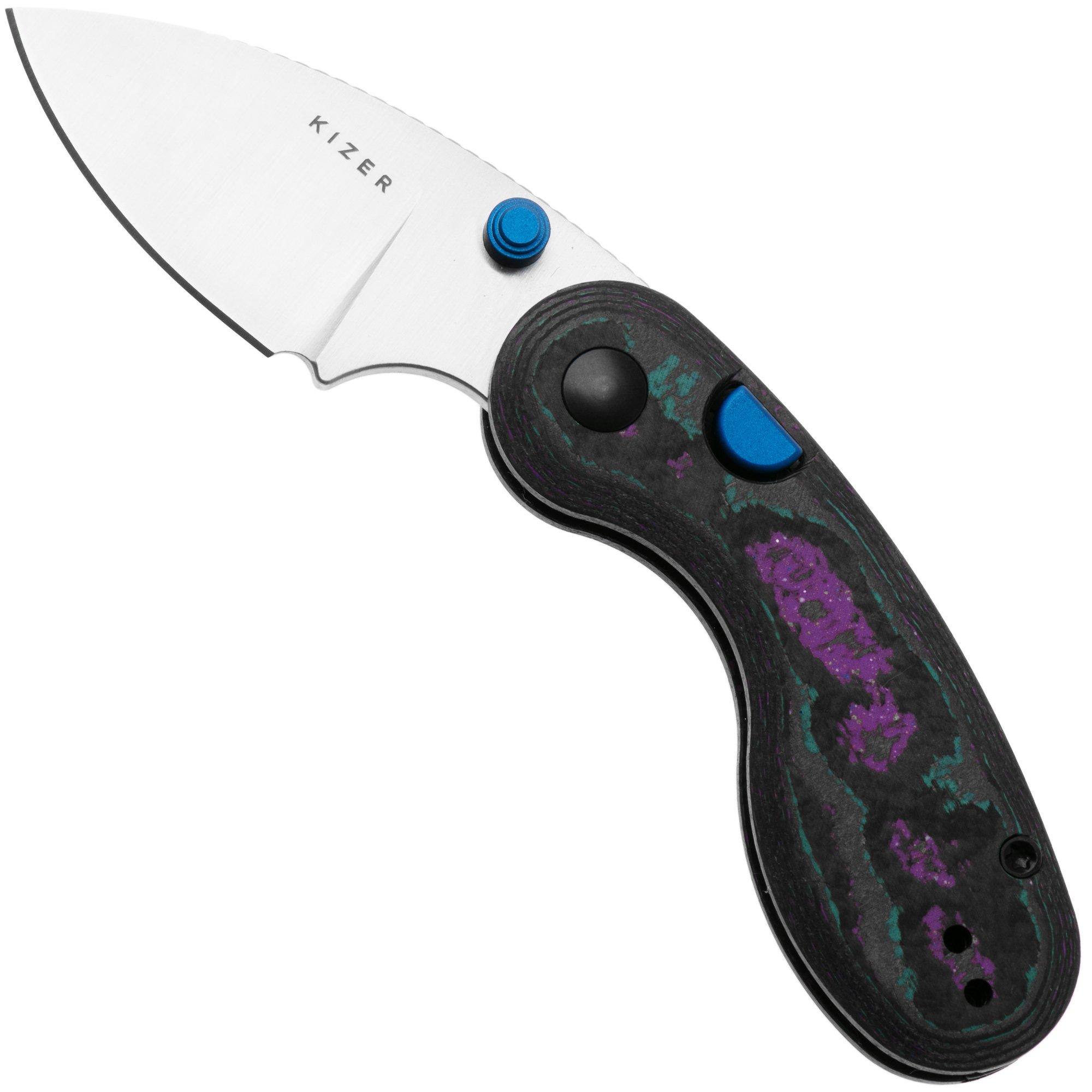 Kizer Microbe KI2742A4 Satin M390, Jazzy CamoCarbon, Taschenmesser, Maksim Epifantsev Design