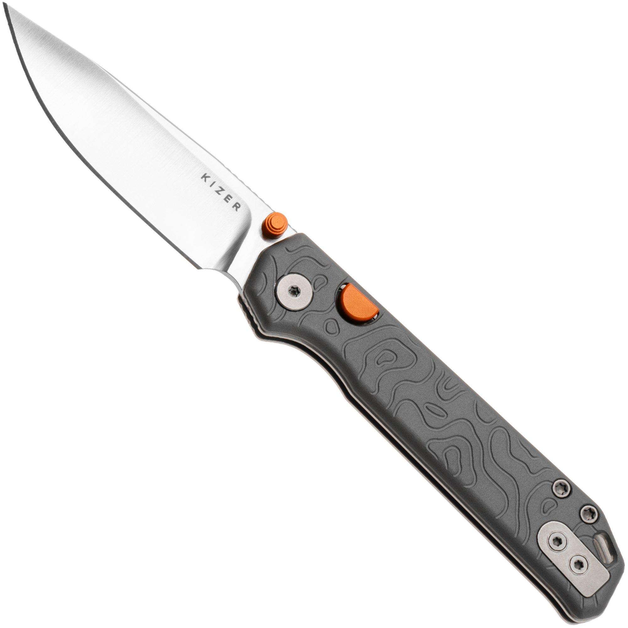 Kizer Begleiter 2.9 KI3458.2BDA1 Satin S35VN, Textured Aluminum, pocket knife, Azo design