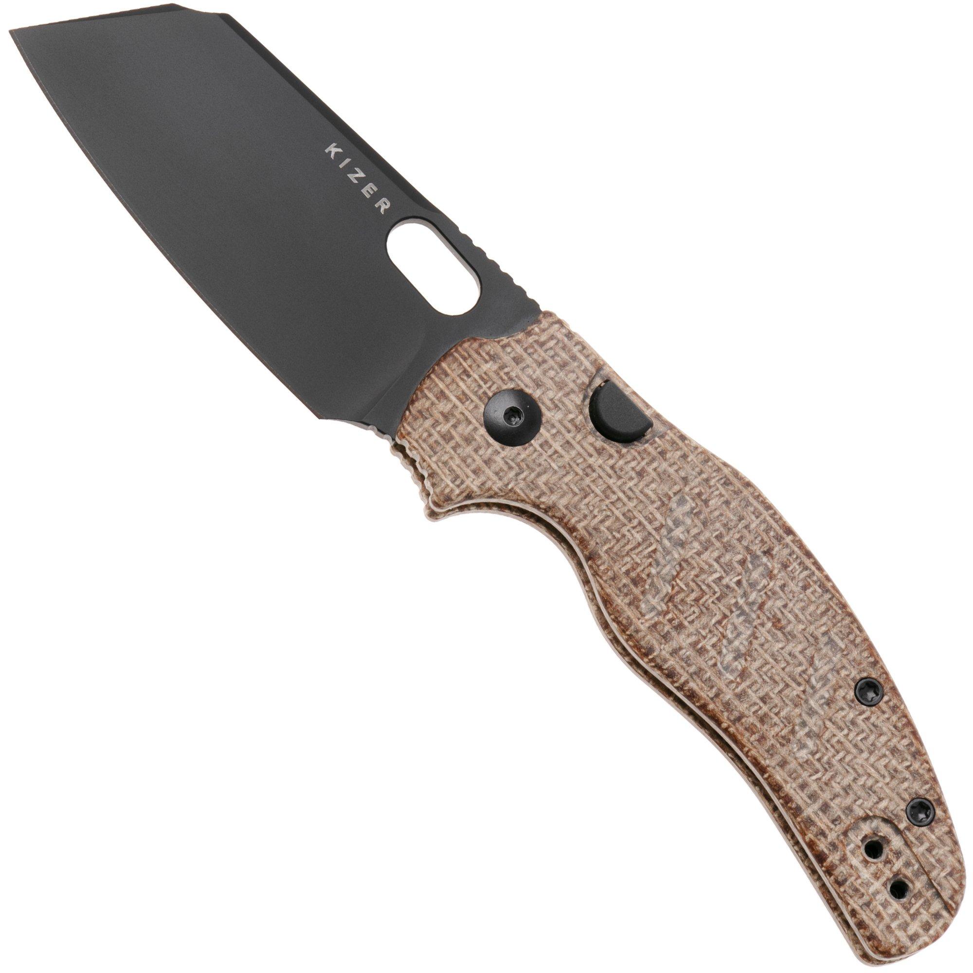 Kizer C01C 2.9 BS Sheepdog Ki3488.29BSA2 Matt DLC Ultra Elmax, Norplex UltreX Micarta, pocket knife
