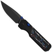 Image for Kizer Militaw 315, Ki3634.31BDA1, Matte DLC Ultra Böhler M390, Black Aluminum/FatCarbon Nebula pocket knife, Jonathan Styles design