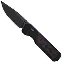 Afbeelding voor Kizer Militaw 315, Ki3634.31CDA1, Matte DLC Ultra Elmax, Black Aluminum/FatCarbon Purple Haze zakmes, Jonathan Styles design