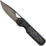 Kizer Mini Militaw Ki3634SA1 Frame Lock, Black M390, Black Titanium, 80's Camo Carbon Inlay, navaja, Jonathan Styles design