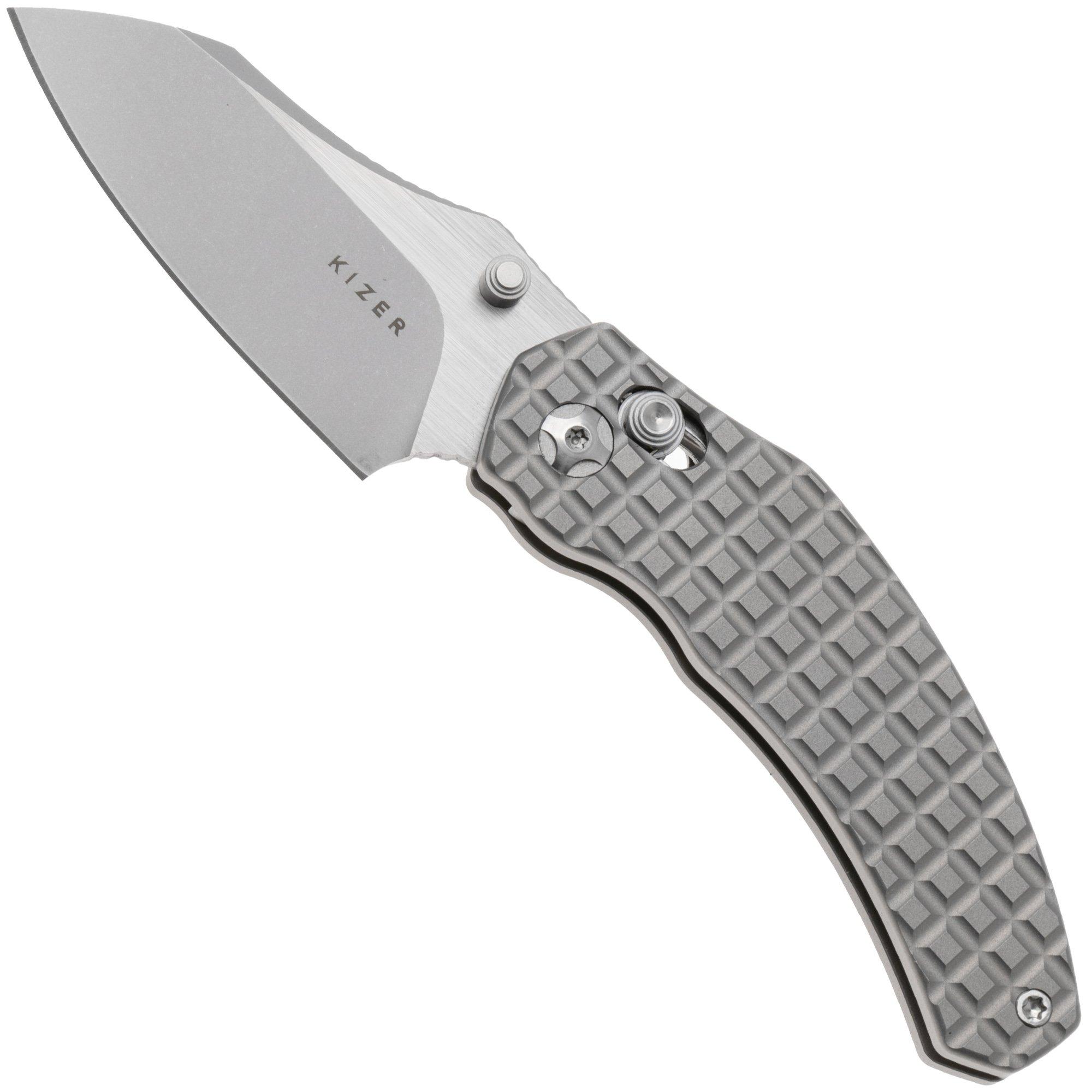Kizer Mini Bulldog KI3672SA2 Two-Tone S45VN, Textured Titanium, zakmes, O.SHO design