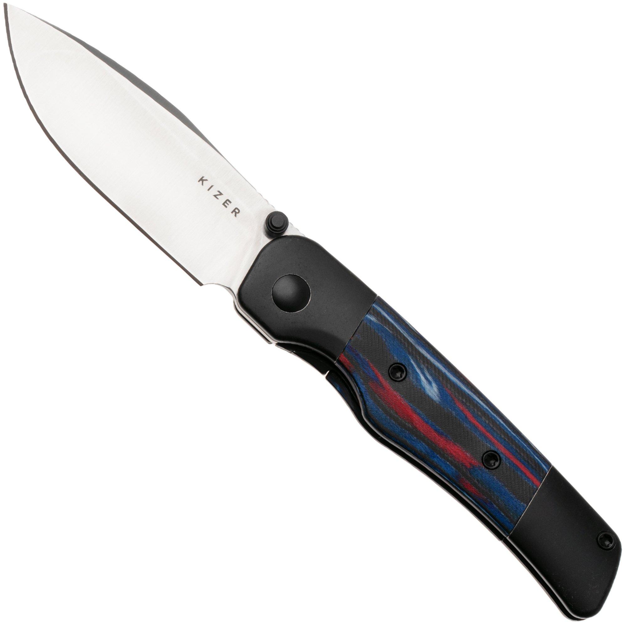 Kizer Coywolf KI3685A2 Satin Compound Grind S45VN, Titanium & Reconstituted Wood, Taschenmesser, Derek Sharon Design