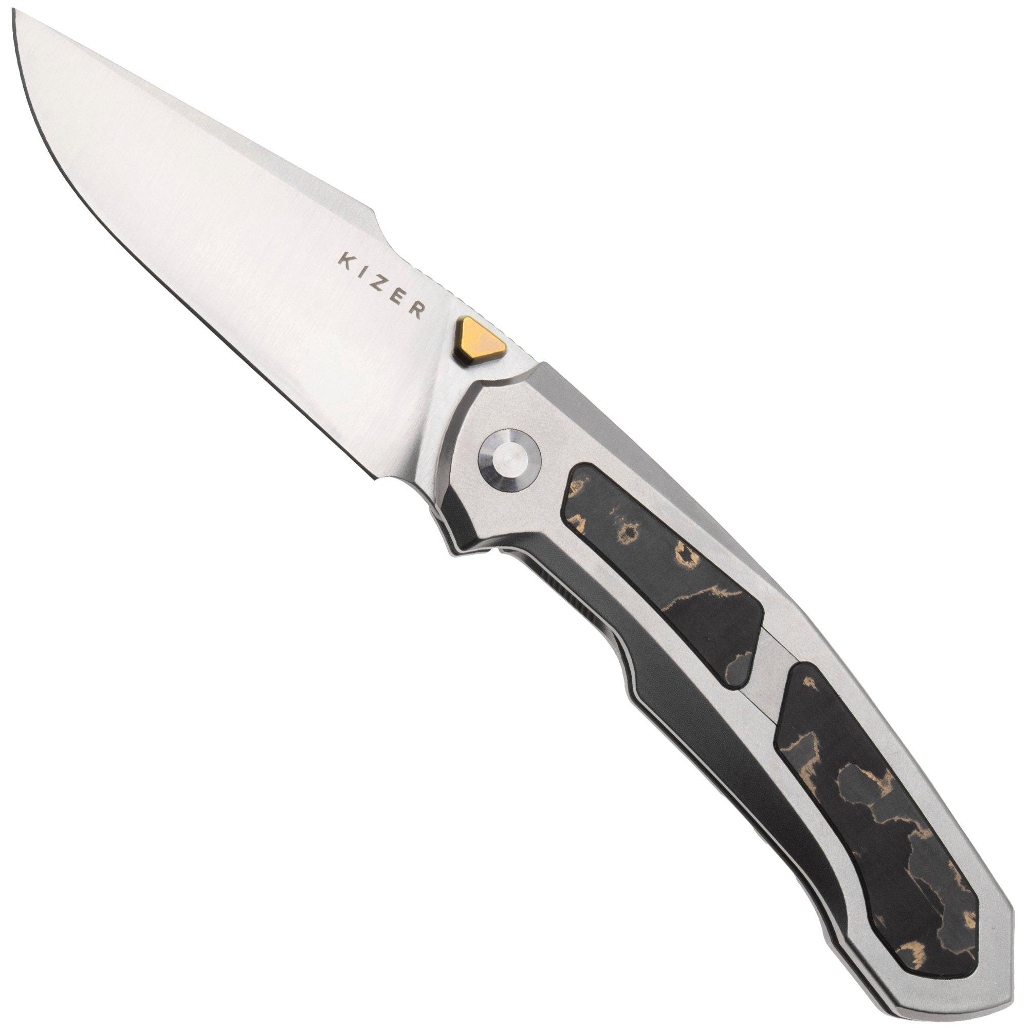 Nóż składany Kizer Feweed KI3694A4 Satin Zwear-PM, Titanium Camo Carbon Gold Inlay