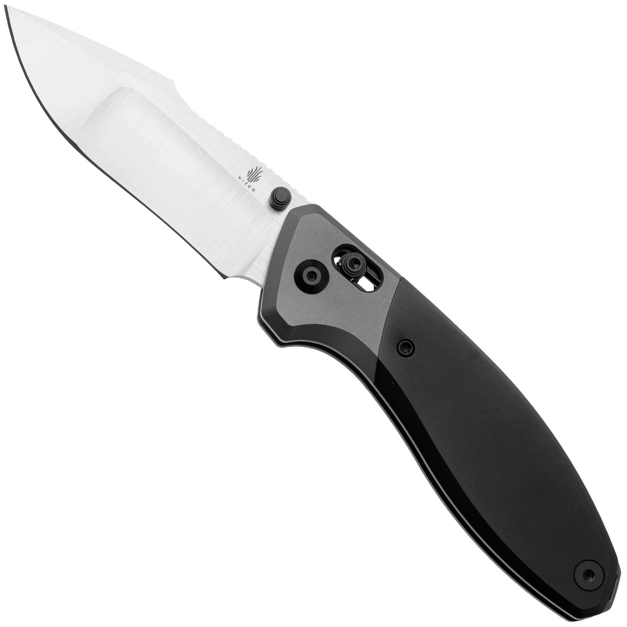 Kizer Staffi KI3695A2 Satin S45VN, Black Gray Titanium, pocket knife