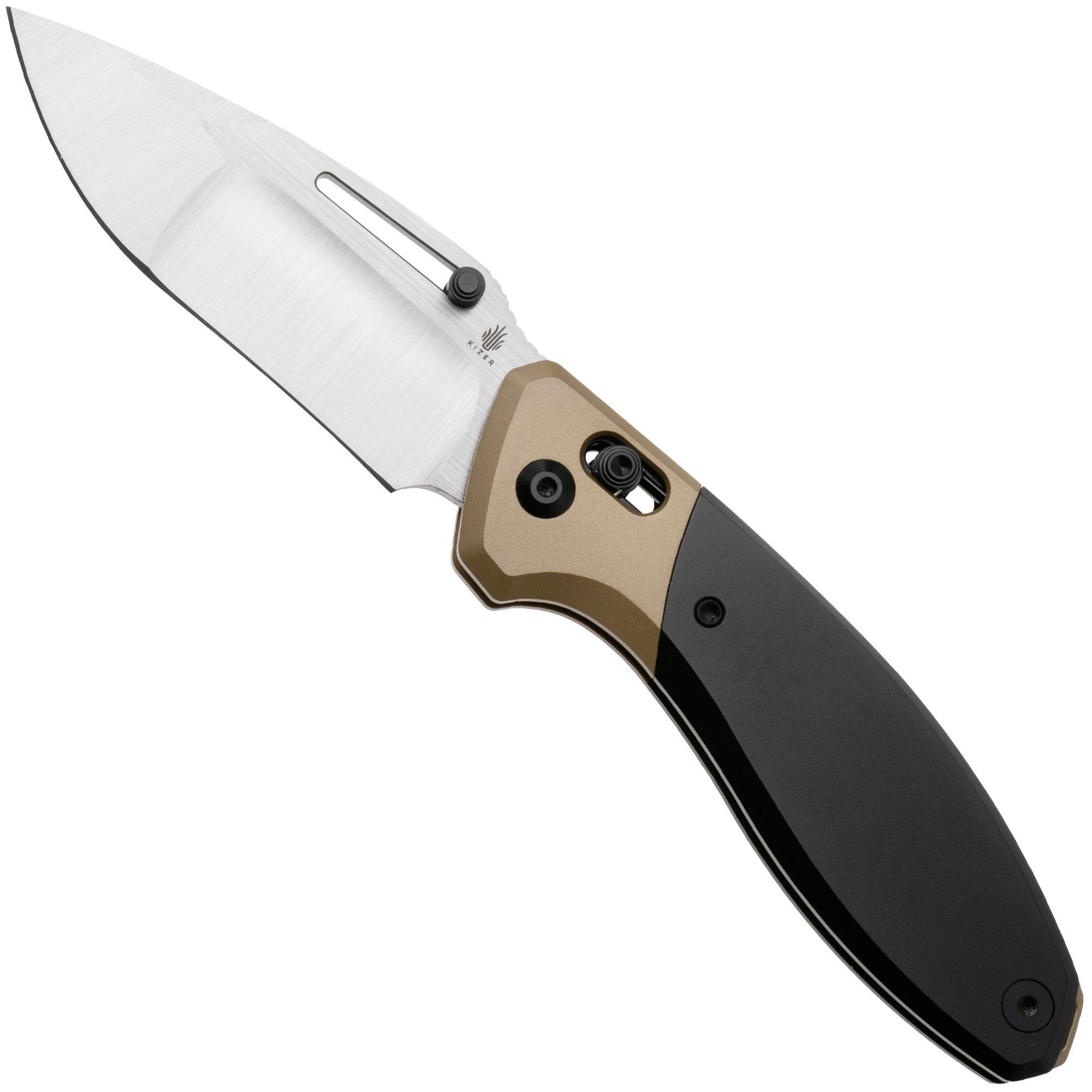 Kizer Bulli KI3695A4 Satin S45VN, Black Gold Titanium, pocket knife