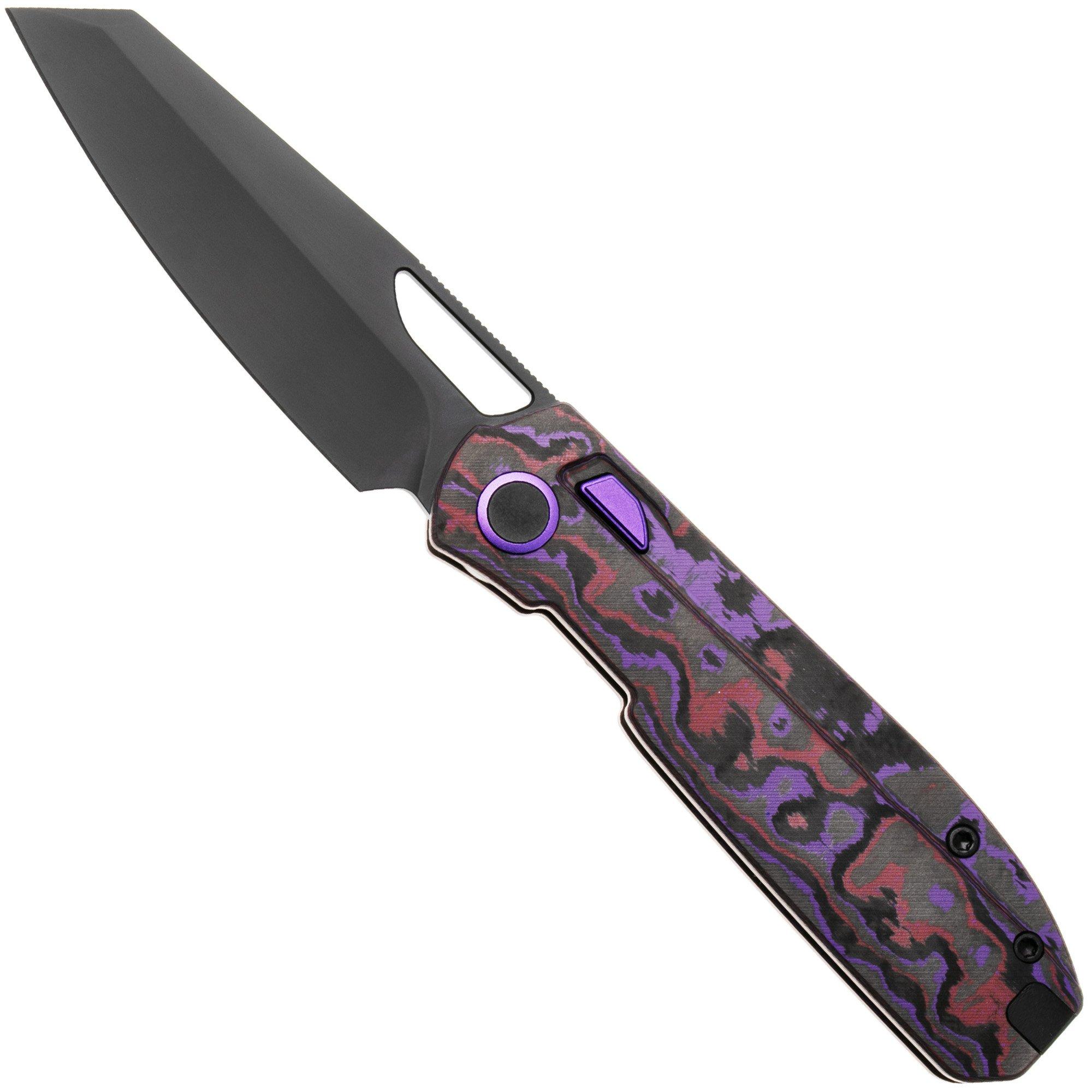Kizer Mash KI3699BSA2, DLC M390, FatCarbon Purple Haze couteau de poche, Divo Knives design