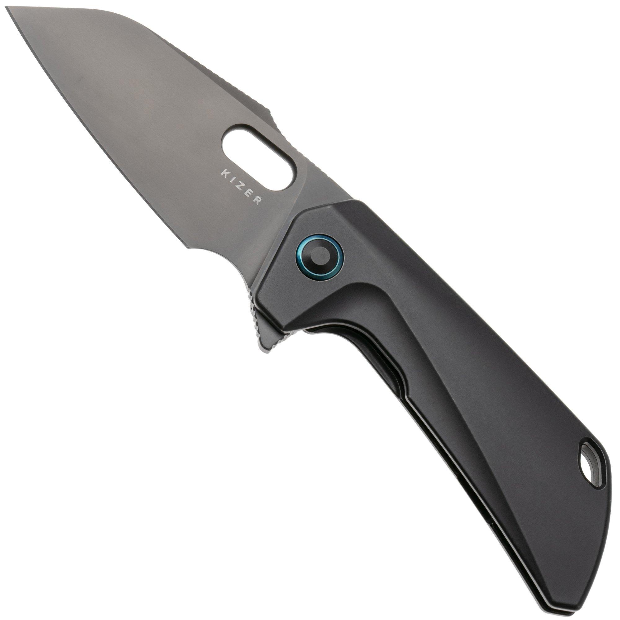 Kizer Takahe KI3701A2 Matte DLC S35VN, Black Titanium, Taschenmesser