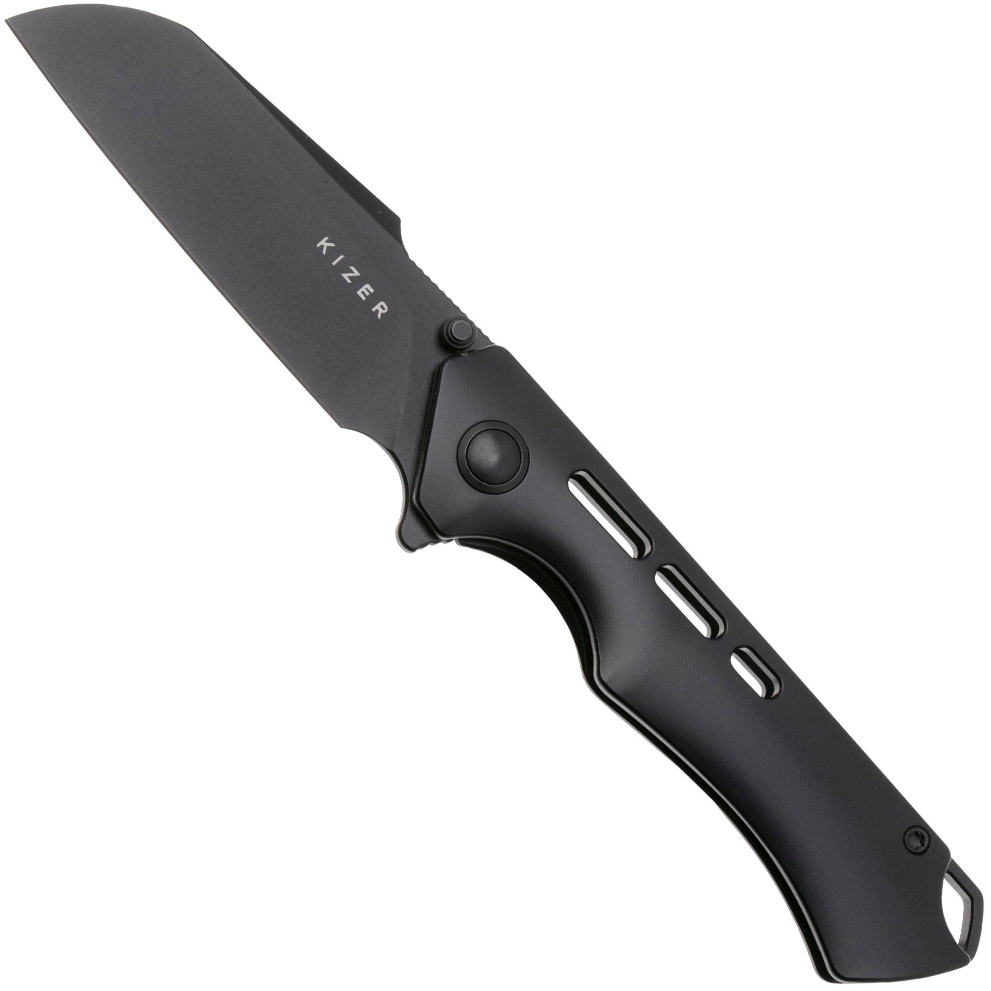 Nóż składany Kizer Crest Ki3714A2 Black PVD S35VN, Black Titanium, projekt Gecko Customz Knifeworks