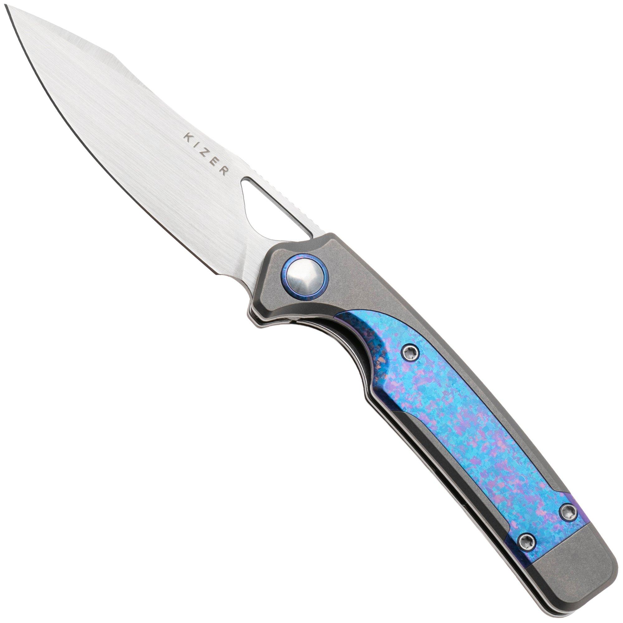 Kizer Ara KI3729A3, Hand Brushed Satin CPM S45VN, Snowflake Titanium pocket knife, Jonathan Styles and Paul Munko design