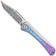 Afbeelding voor Kizer Melody Ki3732A1, Acid-Washed Damascus, Rainbow Aluminum/Crystallized Titanium zakmes, Paul Munko design