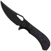 Obraz dla Nóż składany Kizer Cyclone Ki3734A1, Matte DLC Ultra S35VN, Titanium, Purple Haze FatCarbon, projekt James Lowe