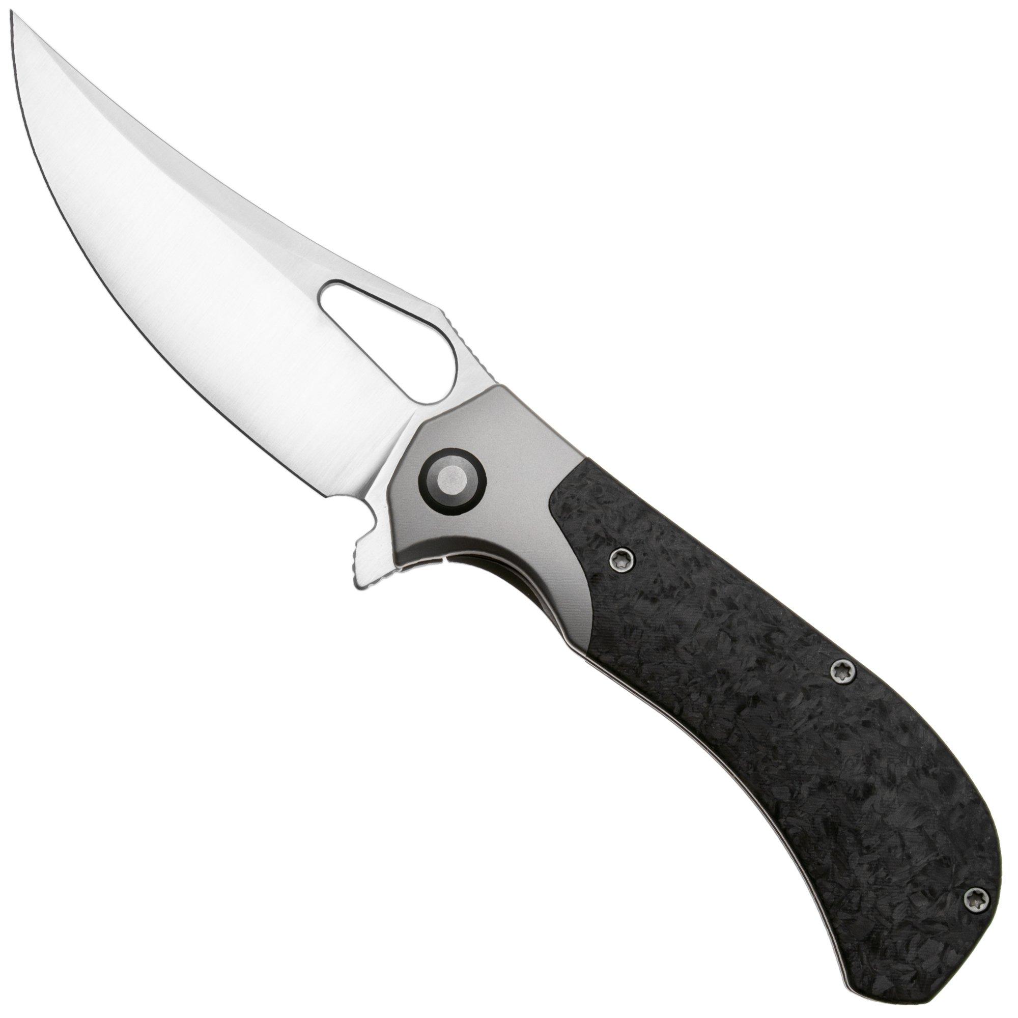 Kizer Cyclone Ki3734A2, Satin S35VN, Titanium/Carbon Fiber pocket knife, James Lowe design