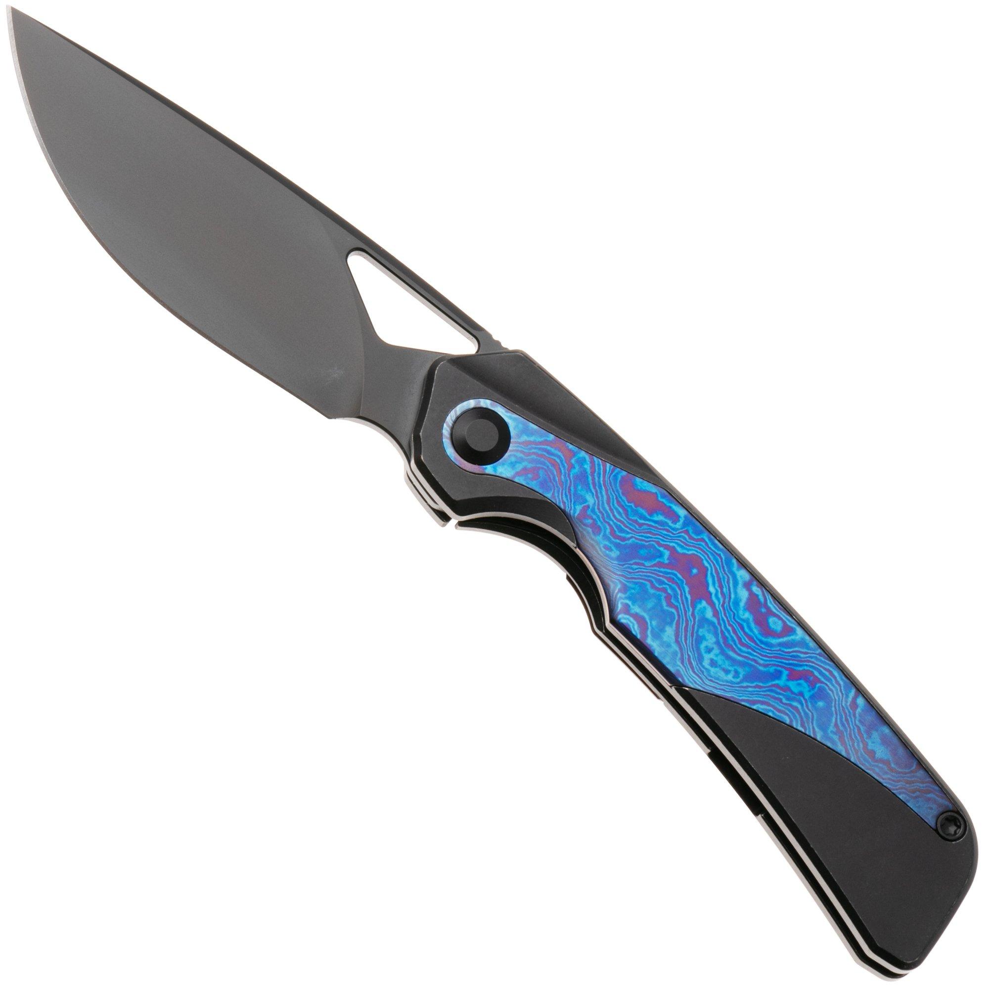 Kizer Topsail KI3735A2 Matte DLC S45VN, Black Titanium & Timascus Inlays, zakmes, Jonathan Styles design