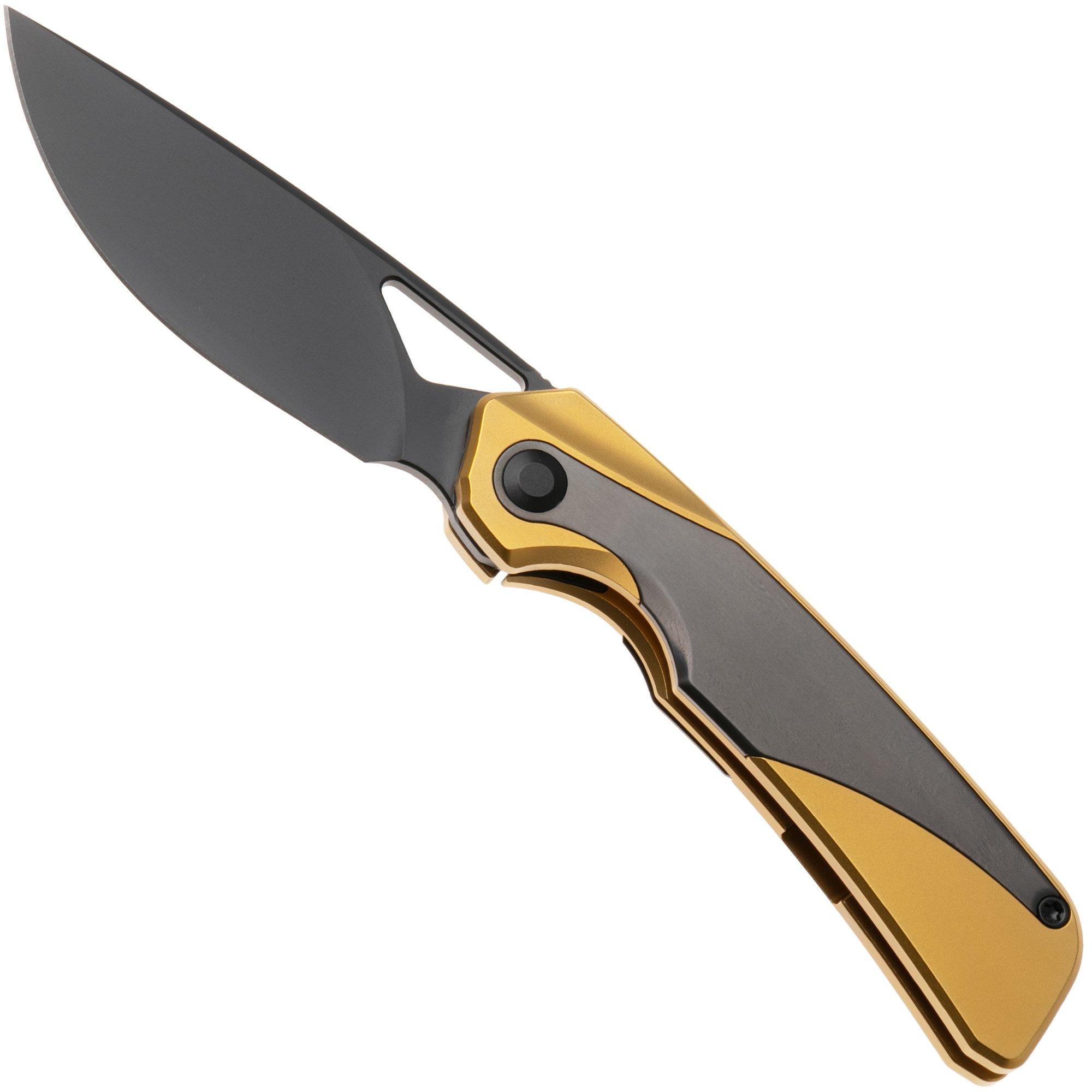 Kizer Topsail KI3735A3 Matte DLC M390, Gold Titanium & Zirconium Inlays, zakmes, Jonathan Styles design