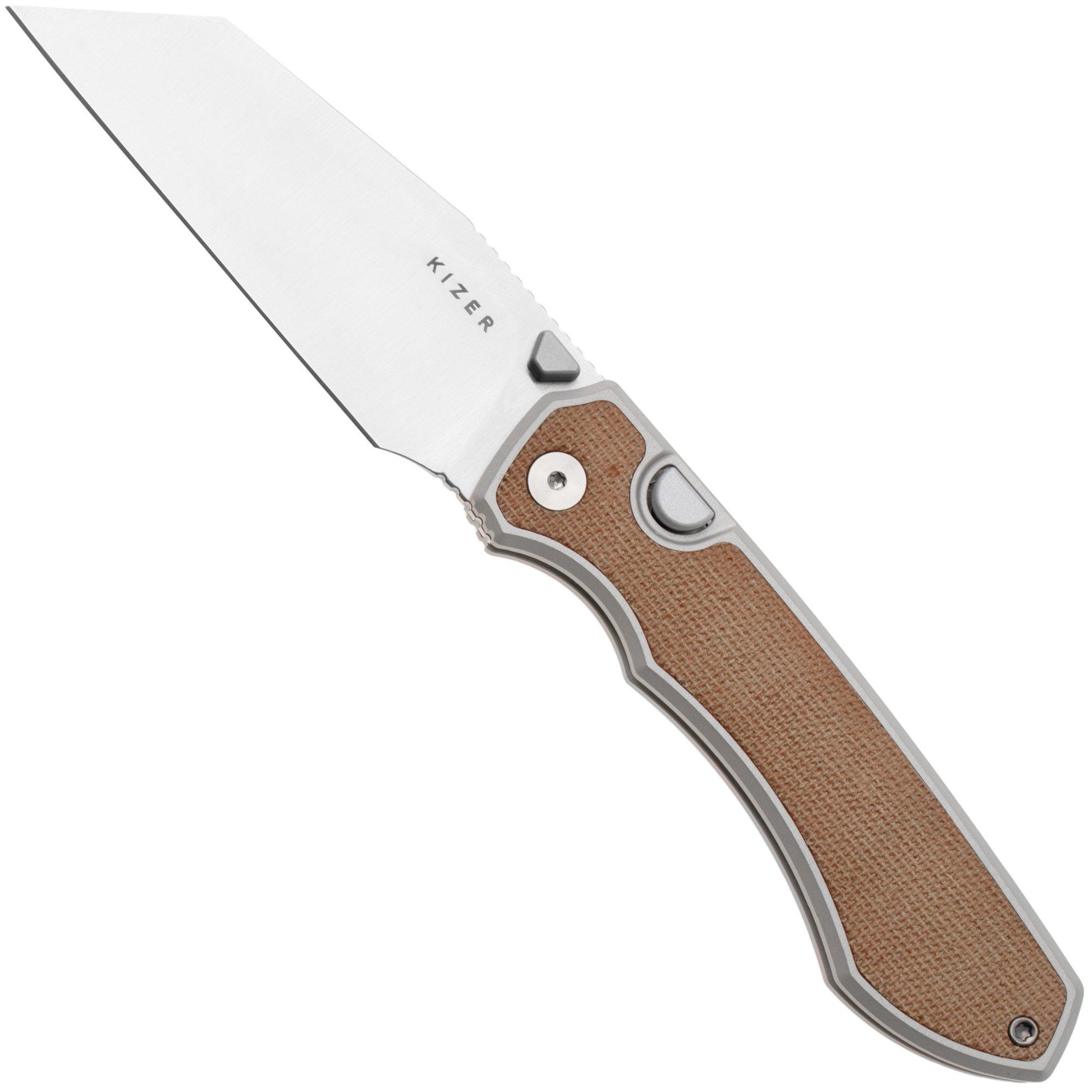 Nóż składany Kizer Wharning KI3738A1 Satin S45VN, Aluminum Norplex UltreX Micarta, projekt Johan Jordaan