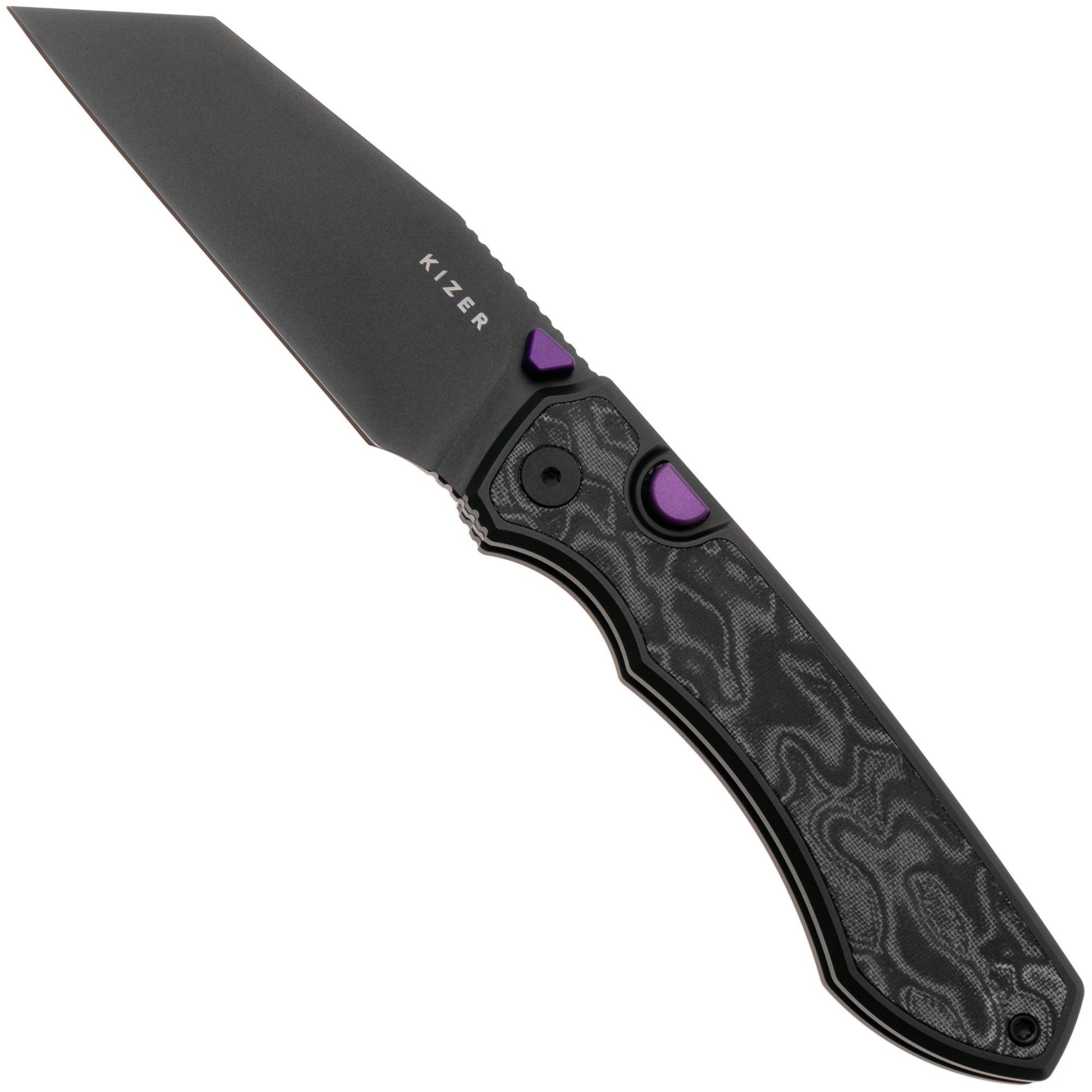 Kizer Wharning KI3738A2 PVD S45VN, Black Aluminum Norplex UltreX Micarta, zakmes, Johan Jordaan design