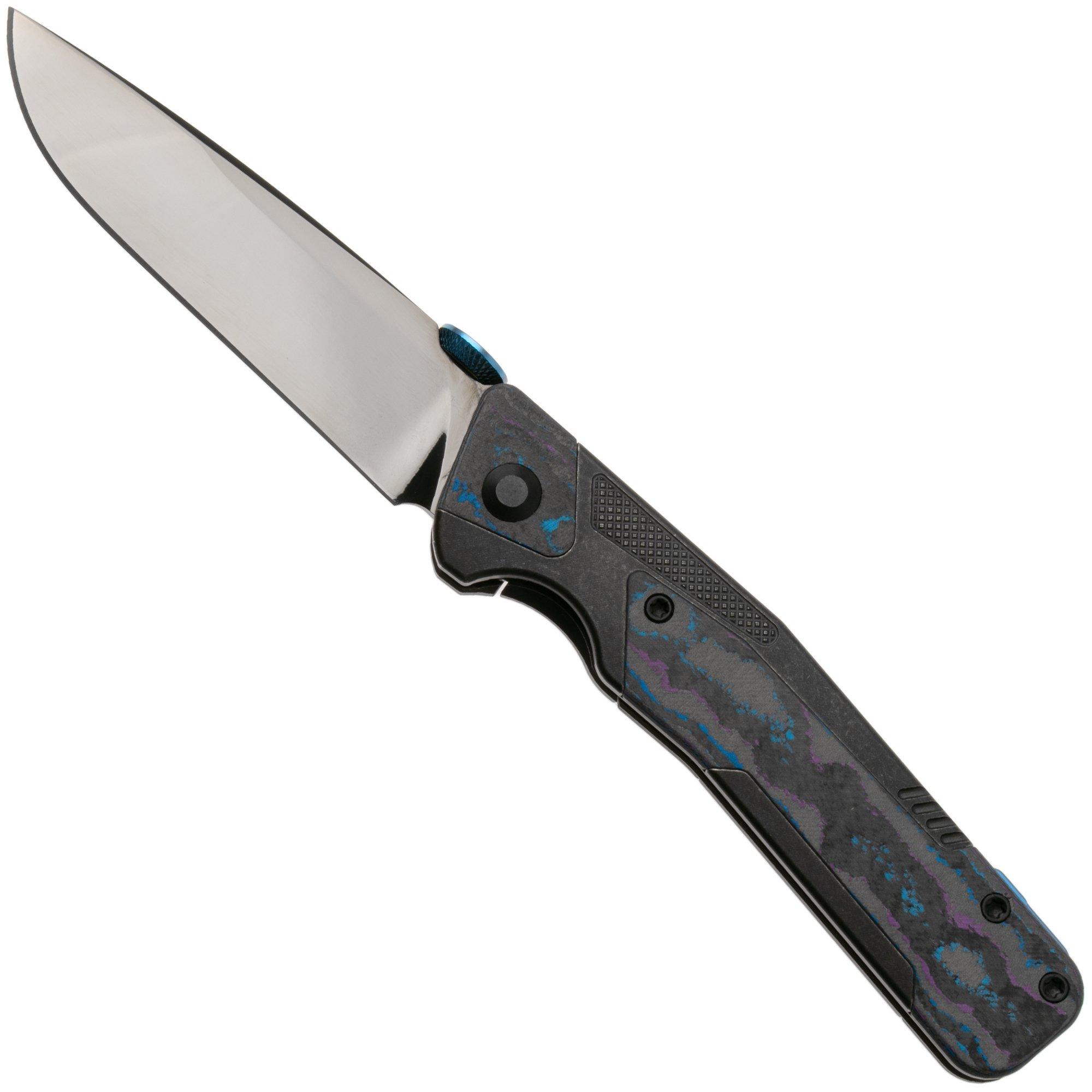 Kizer Sable Chief Ki3745A1, Matte DLC Ultra K390, Black Titanium/CamoCarbon Damtanium pocket knife, Jonathan Styles design