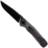 Afbeelding voor Kizer Sable Chief Ki3745A2, Matte DLC Ultra K390, Gray Titanium/Purple Haze FatCarbon zakmes, Jonathan Styles design
