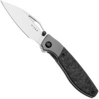 Afbeelding voor Kizer Shrike KI3746A1 Hand Brushed Satin S45VN, Gray Titanium & Carbonfiber, zakmes, Johan Jordaan design