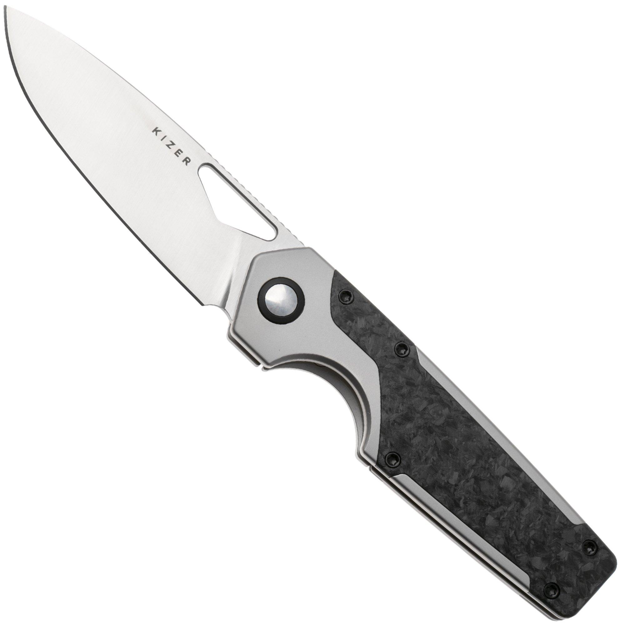 Kizer Serpentine KI3759FDA1 Satin Elmax, Titanium & Carbonfiber Inlays, pocket knife, Jonathan Styles design