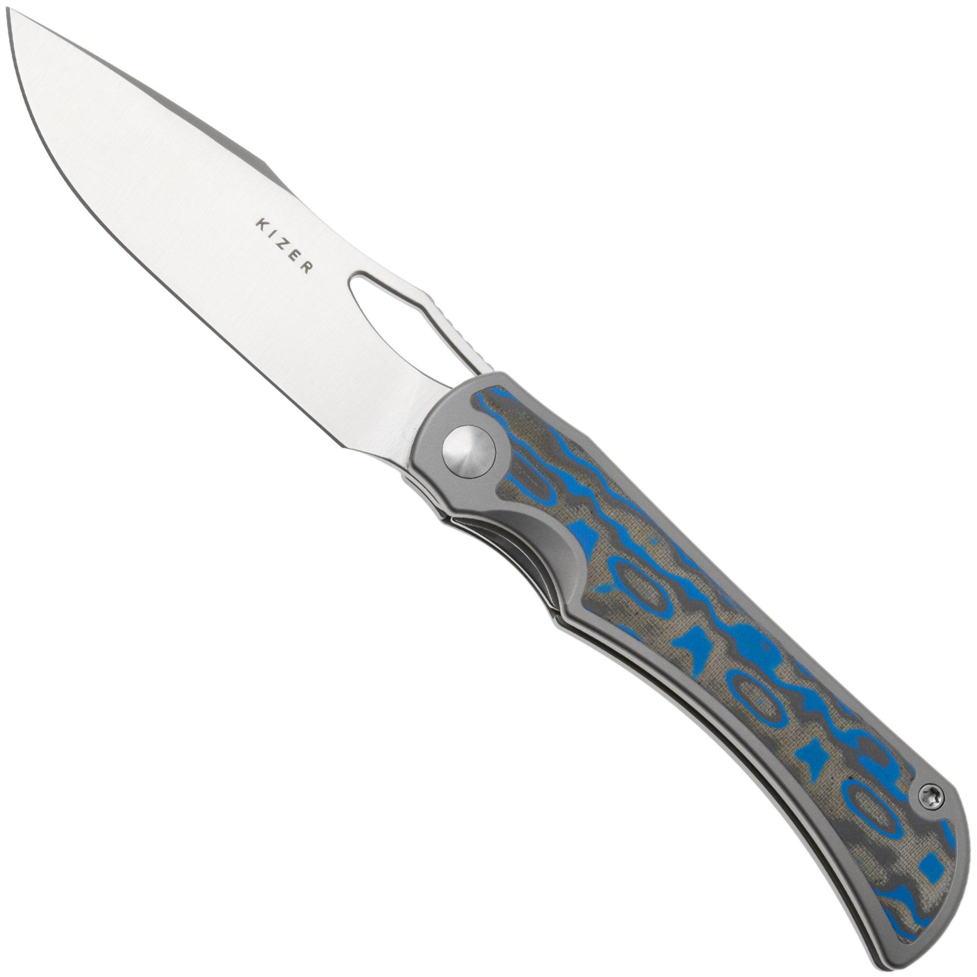 Kizer Allure KI4763LDA1 Satin S45VN, Titanium & Vortex Micarta, navaja, diseño de Johan Jordaan
