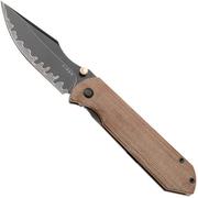 Afbeelding voor Kizer Harpoon Fold Ki4784A4 Acid Washed 3-Layer Composite, Titanium & Norplex UltreX Micarta, zakmes, Maverick Customs design