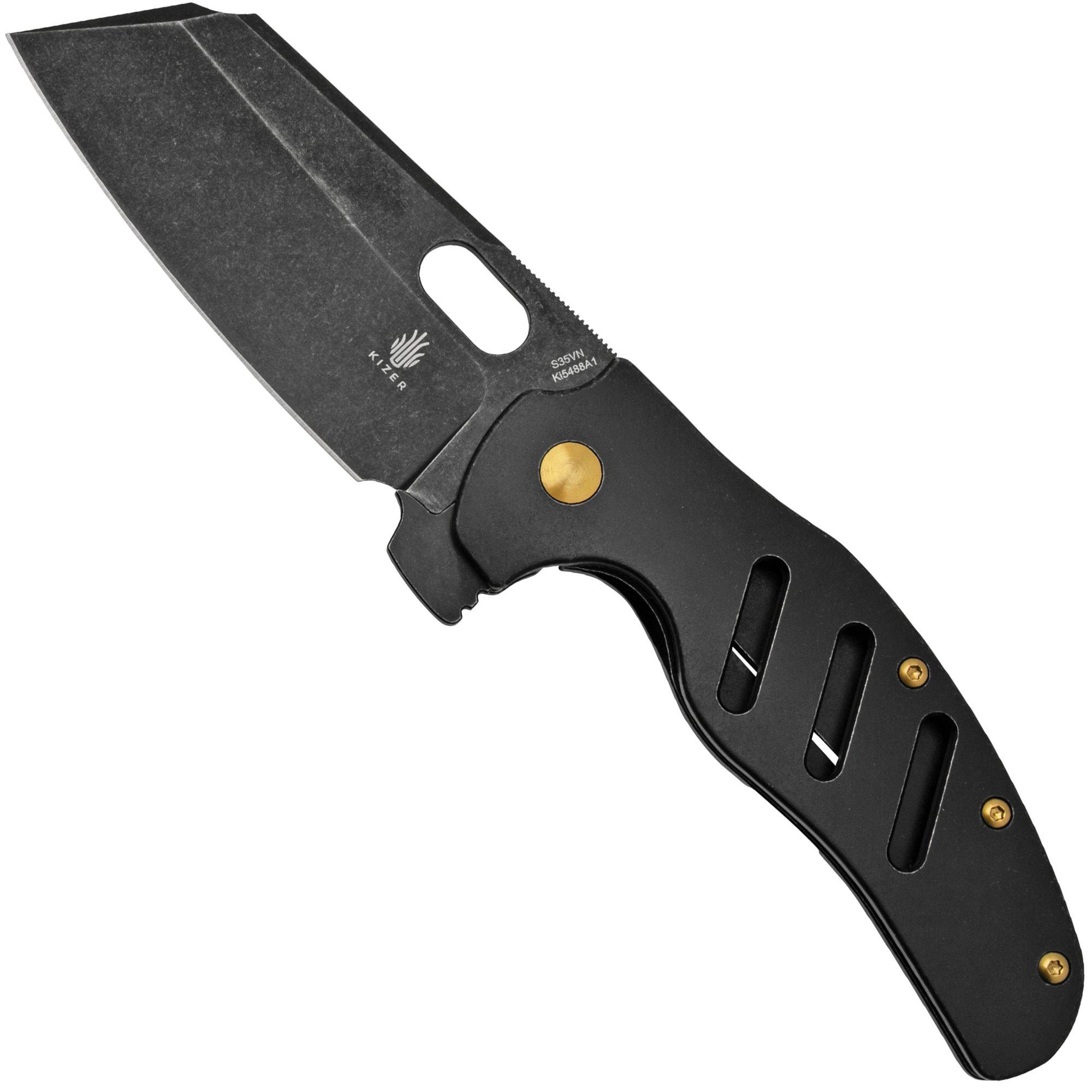 Kizer C01C Sheepdog XL 5488A1 Blackwashed S35VN, Black Kizer C01C Sheepdog XL 5488A1 Blackwashed S35VN, Black