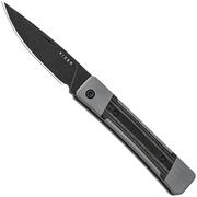 Kizer Little Grand V2670A2 Blackwashed Nitro-V, Grey G10 Black Micarta, pocket knife, Jonathan Styles design