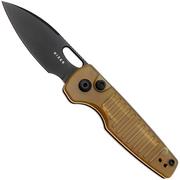 Kizer Parakeet V2706A1 Black PVD Nitro-V, Yellow PEI, zakmes, Johan Jordaan design