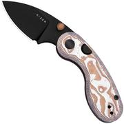 Image for Kizer Microbe V2742A12, Black PVD 14C28N, Pink/White GFN pocket knife, Maksim Epifantsev design