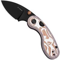 Image for Kizer Microbe V2742A12, Black PVD 14C28N, Pink/White GFN pocket knife, Maksim Epifantsev design