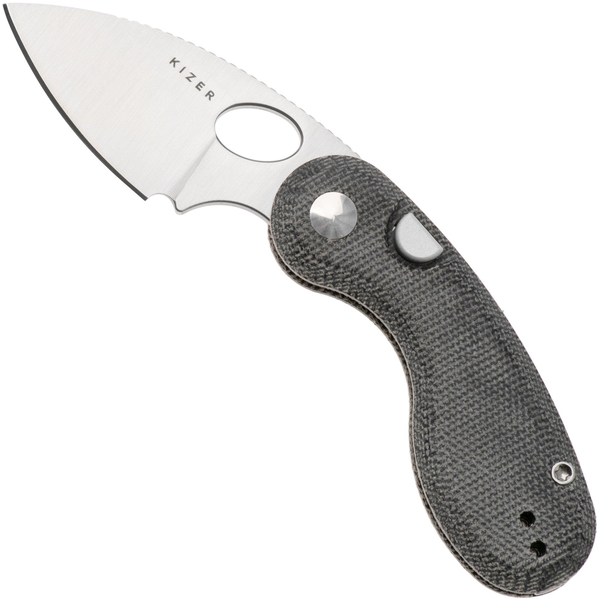 Kizer Microbe V2742A2 Satin, Norplex UltreX Micarta, zakmes, Maksim Epifantsev design