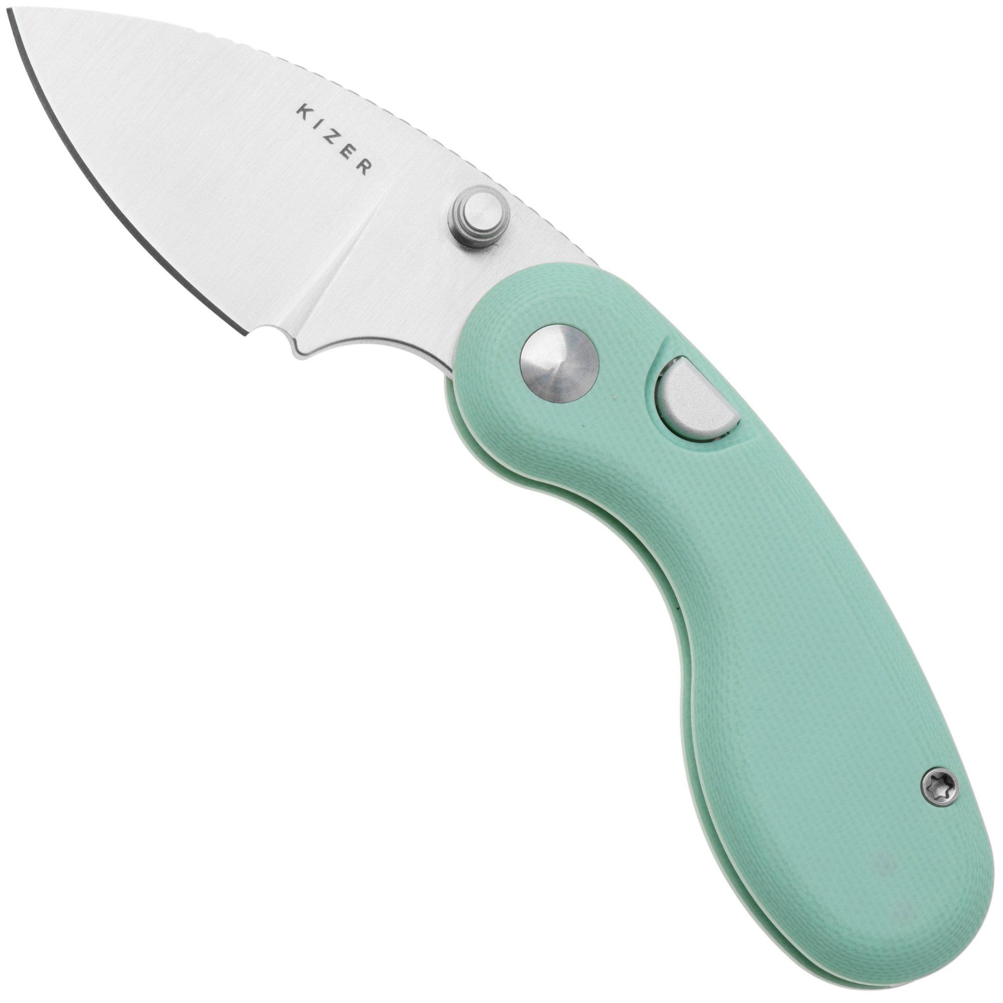 Kizer Microbe V2742A4 Satin, Green G10, pocket knife, Maksim Epifantsev design