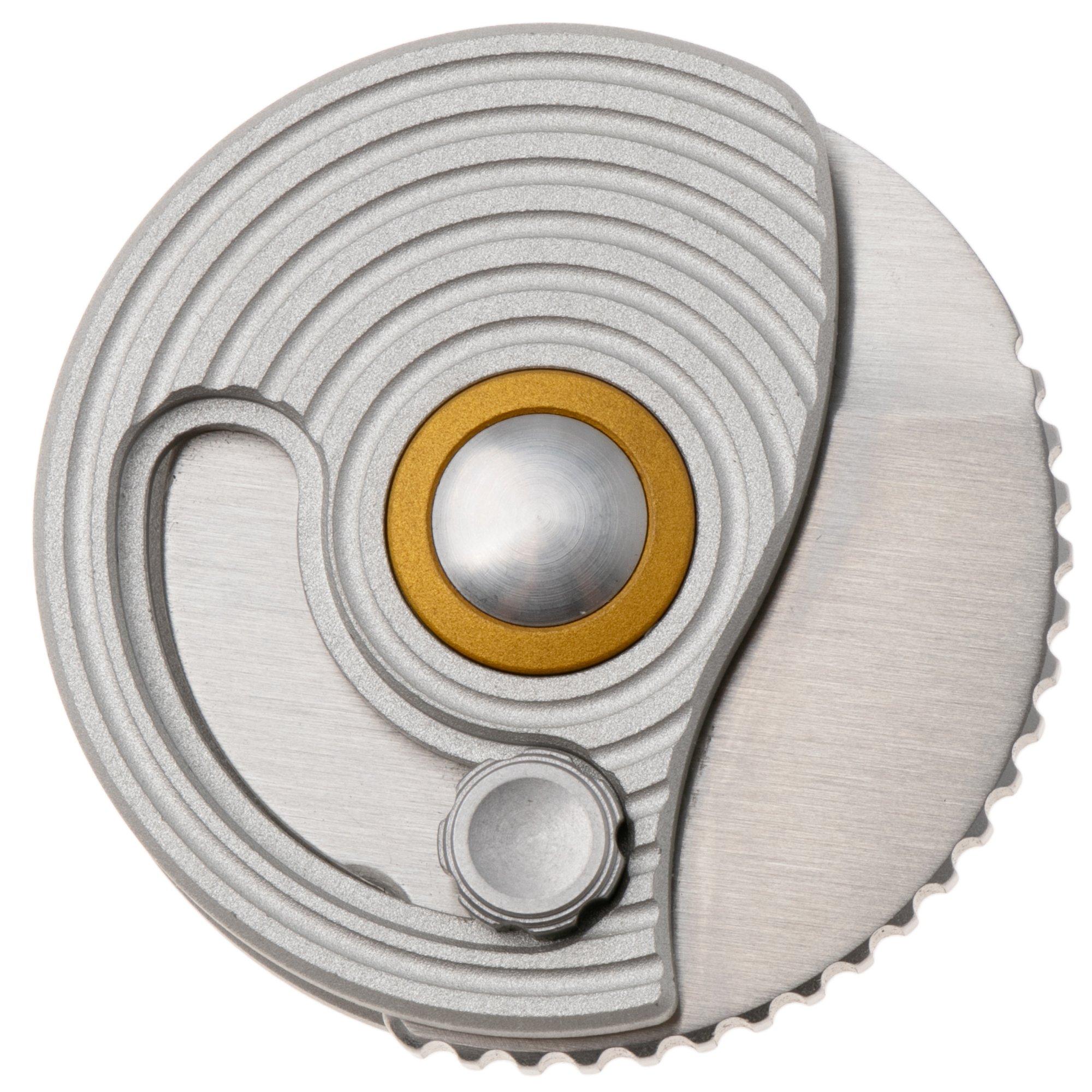 Kizer Vanguard Snail-Trail V2757A3 Satin AEB-L, Silver Aluminium, Taschenmesser, Caleb Waldman Design