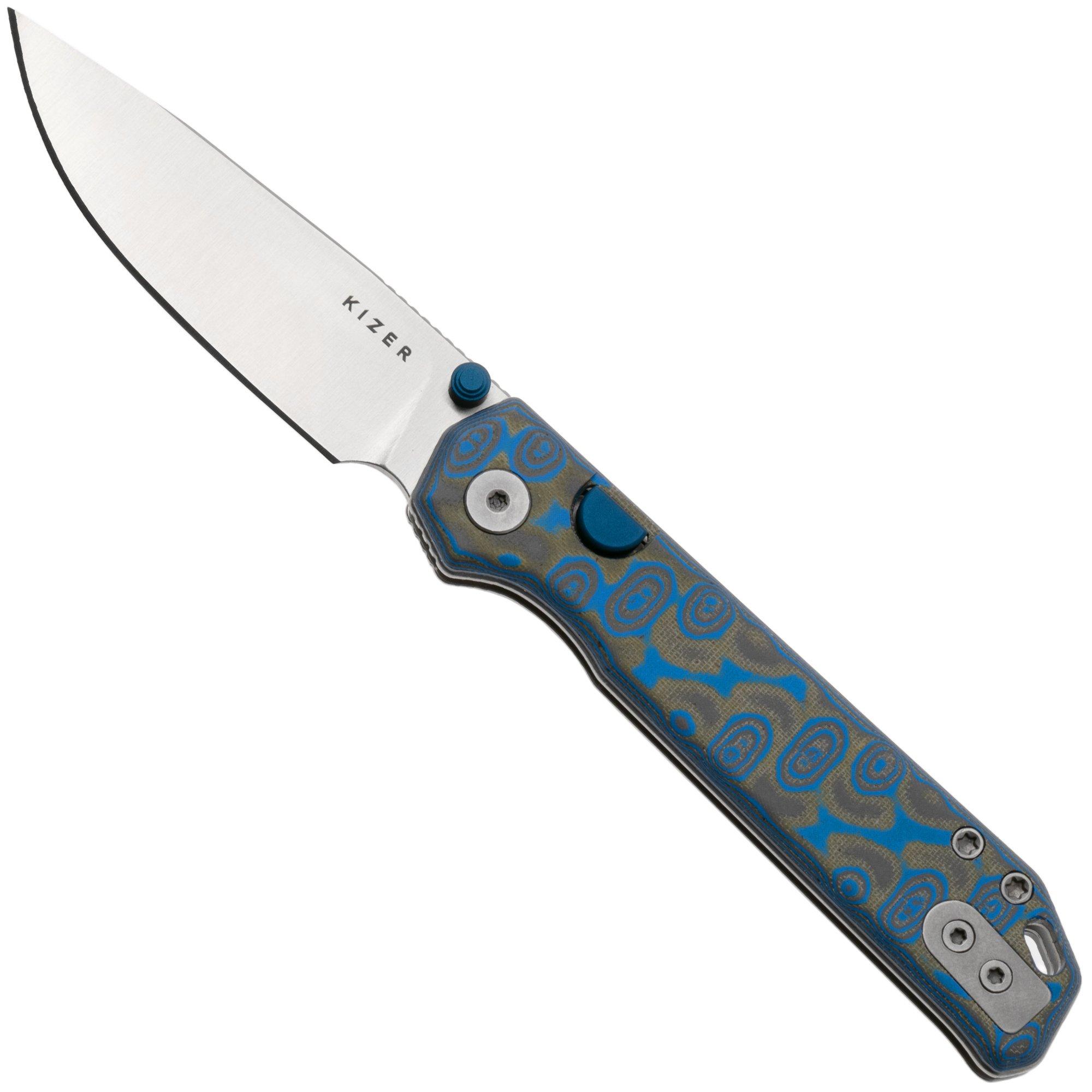 Kizer Vanguard Begleiter 2.9 V3458.2BDA1 Satin BD1N, Vortex Pattern Micarta, pocket knife, Azo design