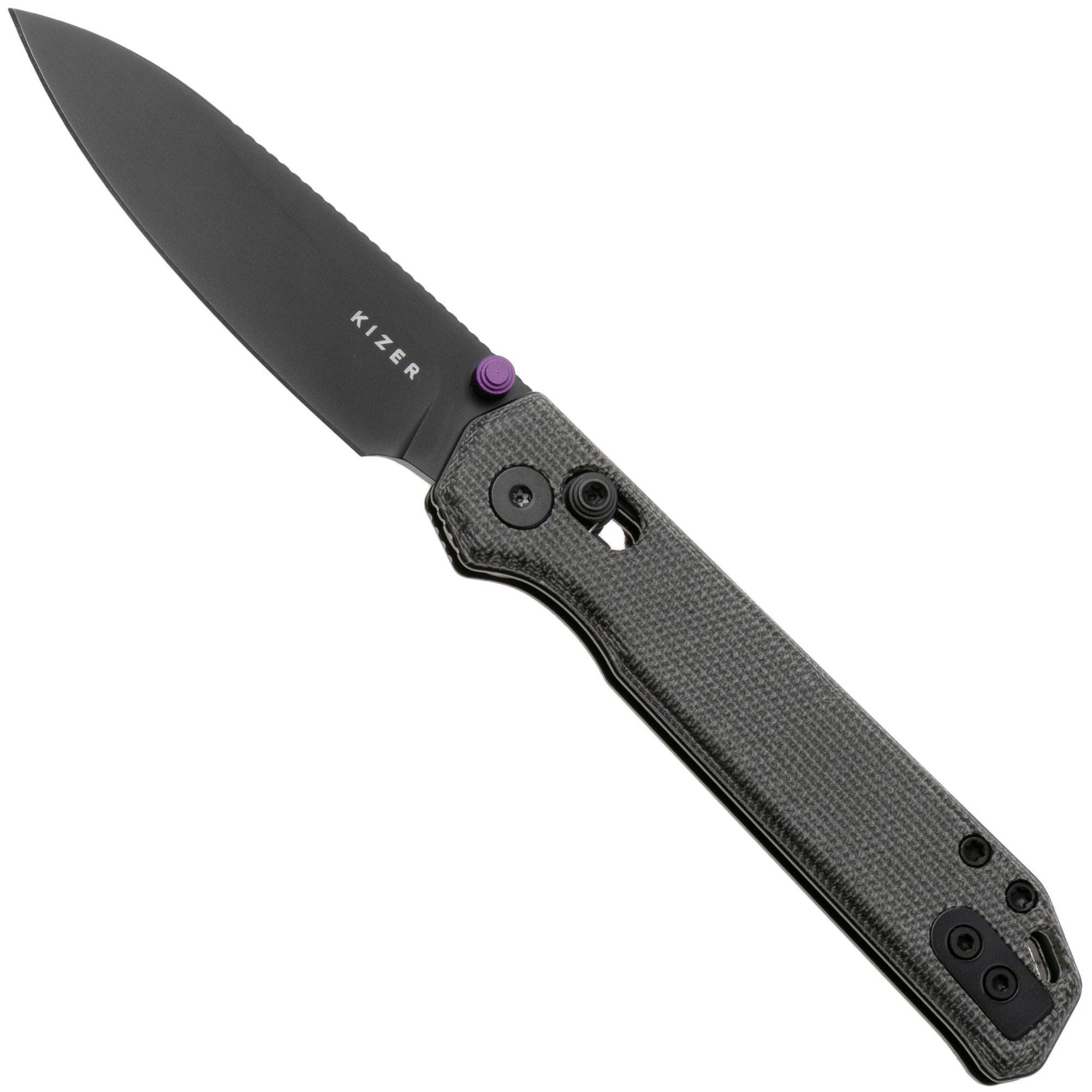 Kizer Vanguard Begleiter 2.9 V3458.2CDA1 PVD BD1N, Norplex UltreX Micarta, couteau de poche, Azo design