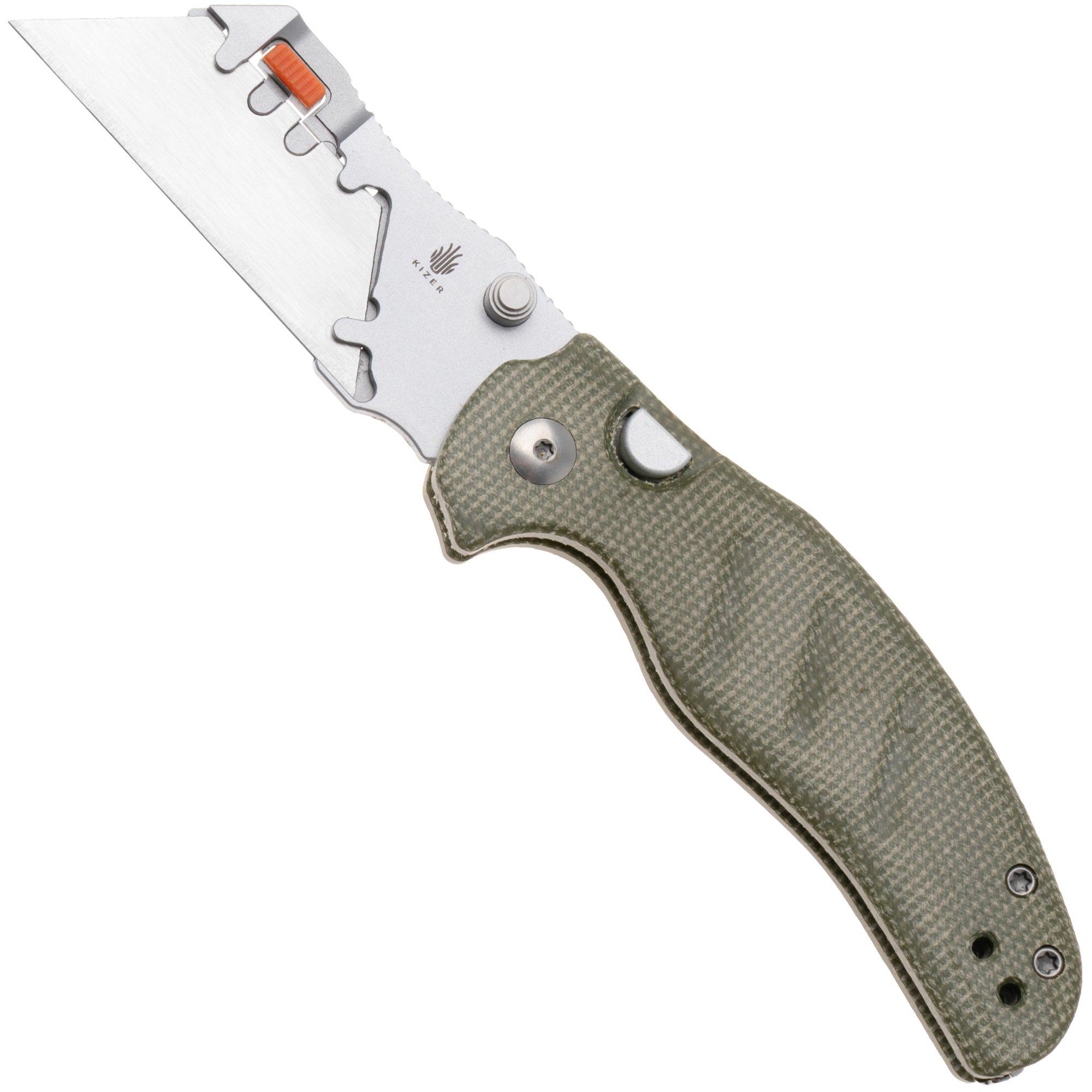 Kizer Vanguard C01C UTI 2 V3488-29JNA1 Green Micarta, zakmes