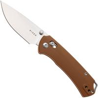 Afbeelding voor Kizer Vanguard Task 1 CD V3490.2CA2 Satin Nitro-V, Brown G10, zakmes, Ulrich Hennecke design