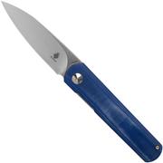 Kizer Feist V3499C1 Stonewashed 154CM, Denim Blue Micarta, couteau de poche, Justin Lundquist design